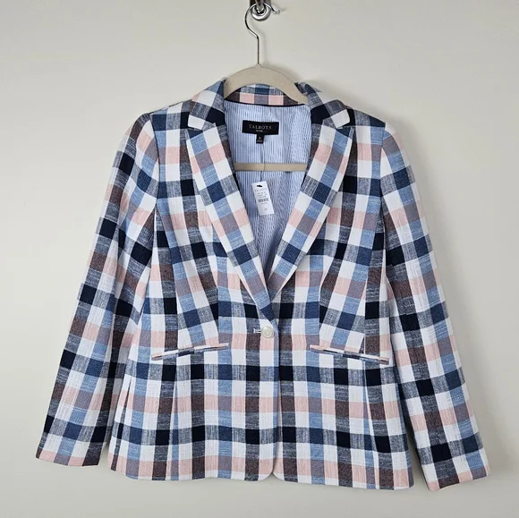 NWT Talbots Vivid Plaid Blazer Jacket Preppy Womens Size Petite 2P - Picture 2 of 13